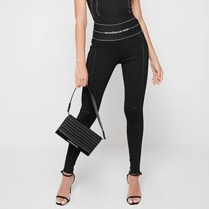 Maniere De Voir Black High Waisted Leggings
